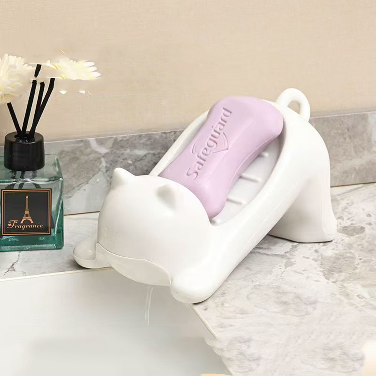 Home Creation Bathroom - Drainage Cartoon Cat Soap Box for