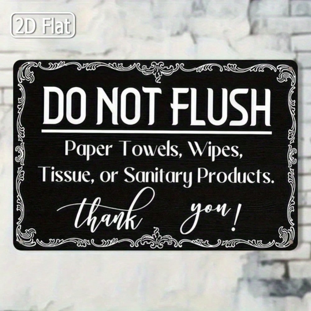 Home Bathroom Quotes - 1pc 2D Flat Tin Sign 8x12inch