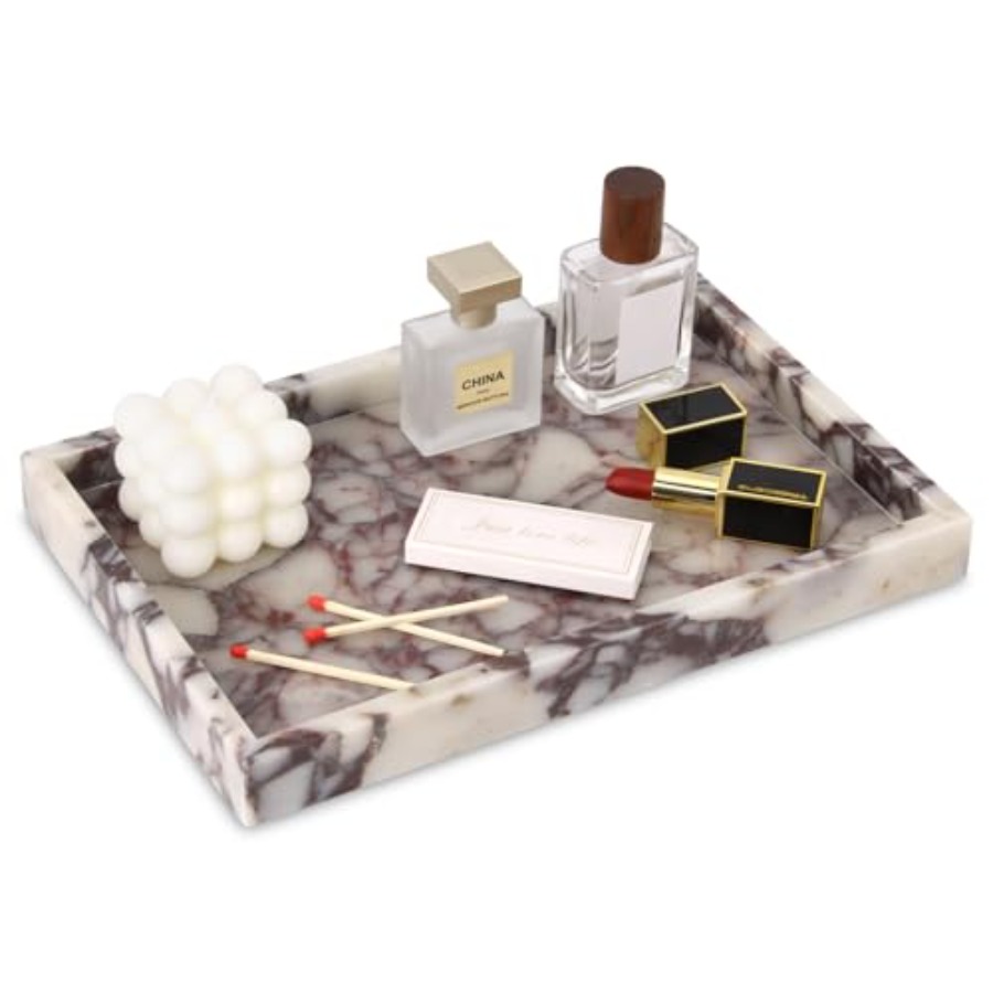 Home In Bathroom - Marble Bathroom Vanity Tray, Natural Luxury