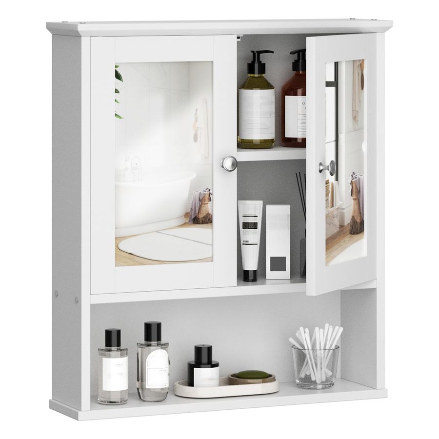 Bathroom Cabinet Mirror - Bathroom Cabinet with Mirror, Wood Medicine