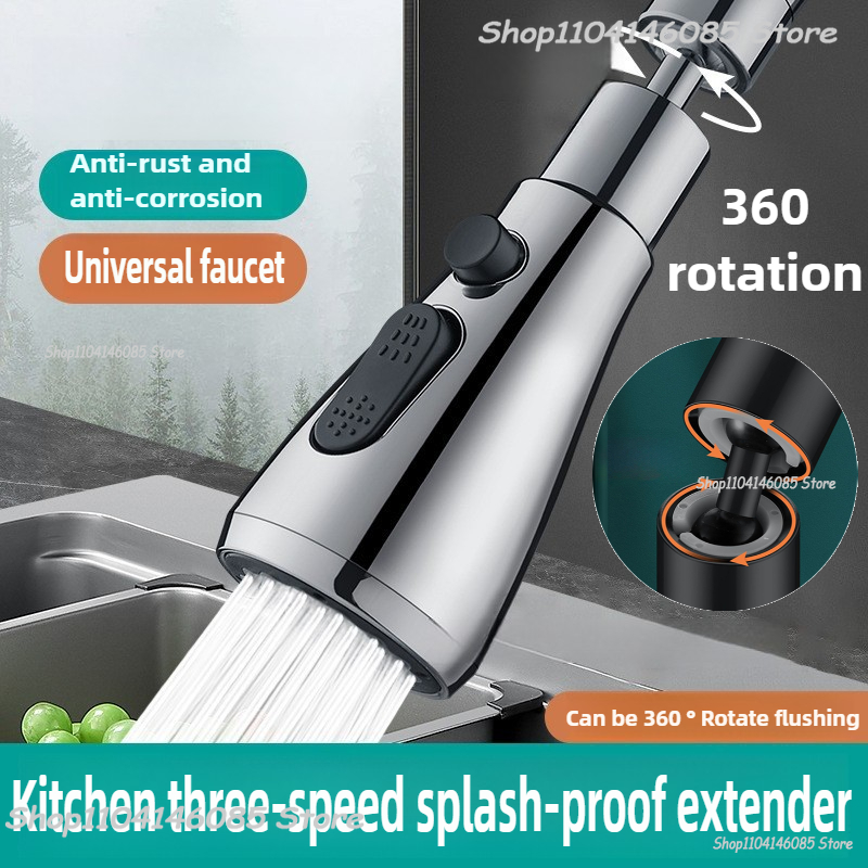 Home Bathroom Taps - Faucet Extender Metal Three Modes Head