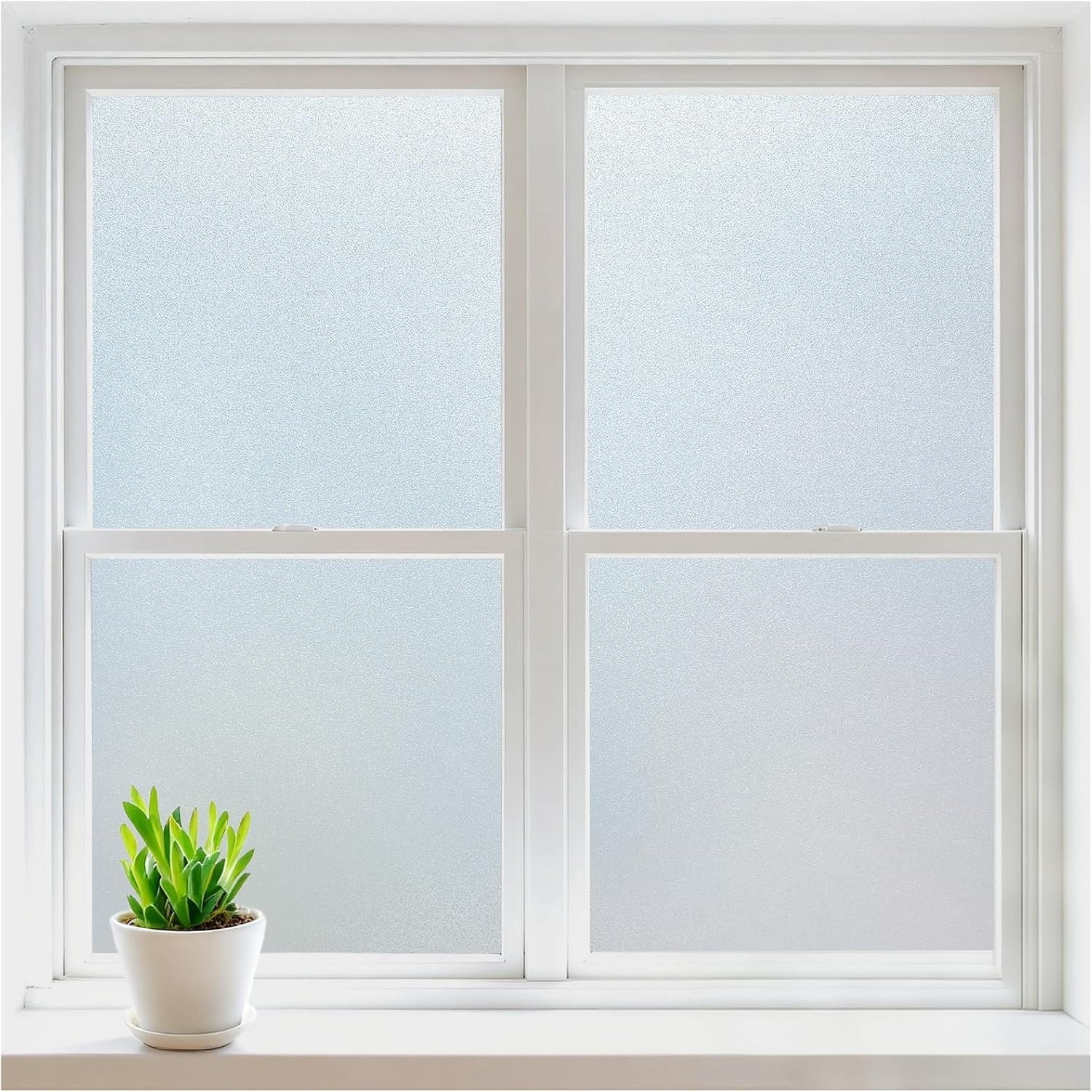 Home In Bathroom - Frosted Window Privacy Film, Static Cling