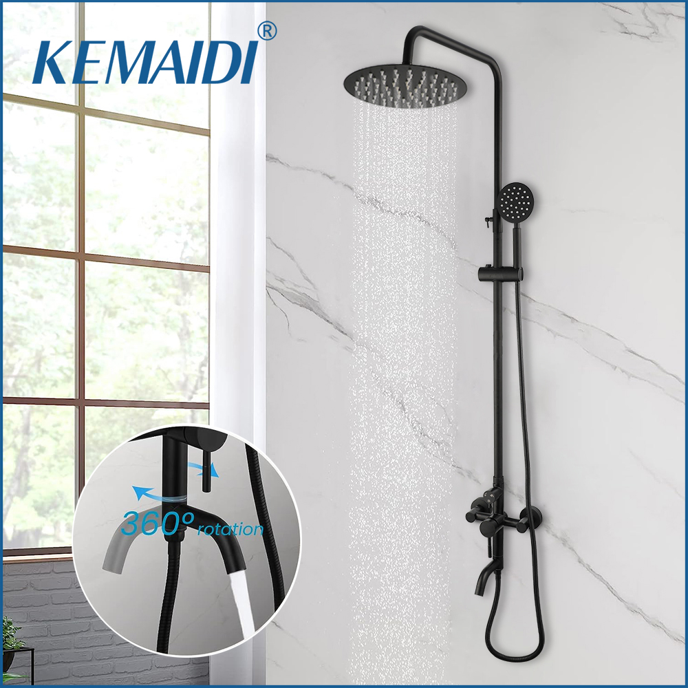 Home Bathroom Taps - KEMAIDI Shower faucet Set Matte Black