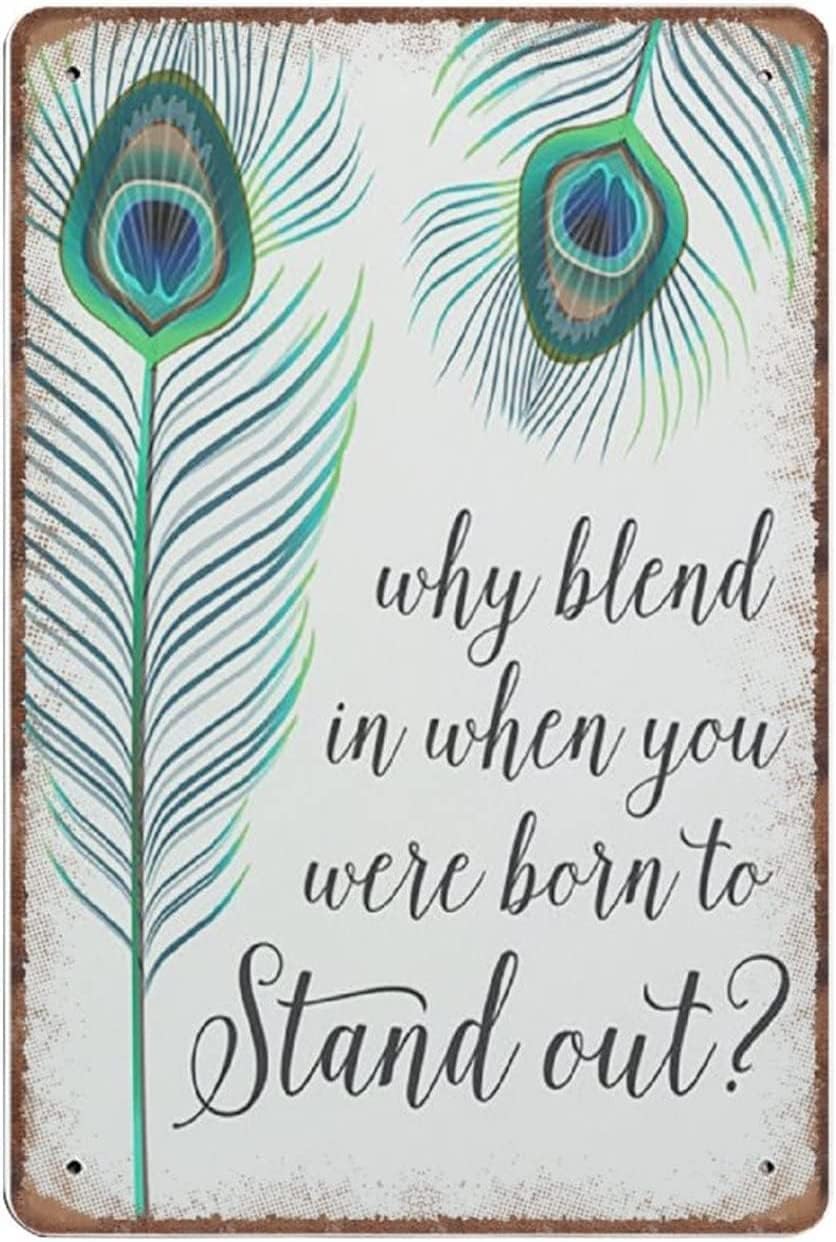 Vintage Metal Tin Sign Peacock - Home Bathroom Quotes recension och pris