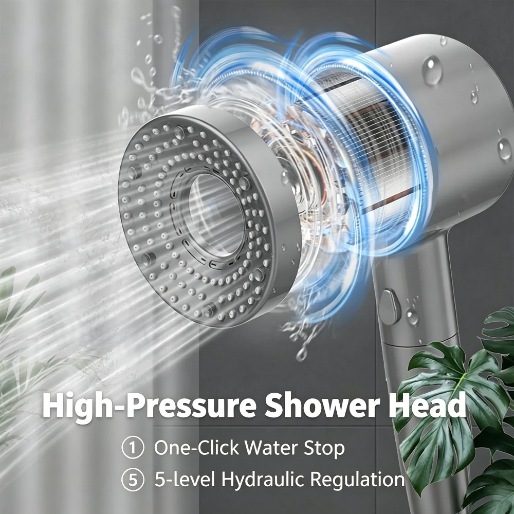 5 adjustable modes of high-pre - Home One Bathroom Accessories recension och pris
