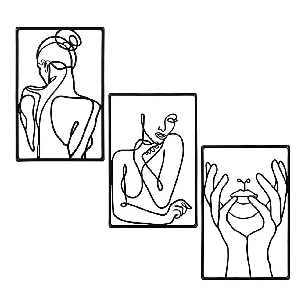 3pcs Stunning Line Drawing Dec - Home Creation Bathroom recension och pris