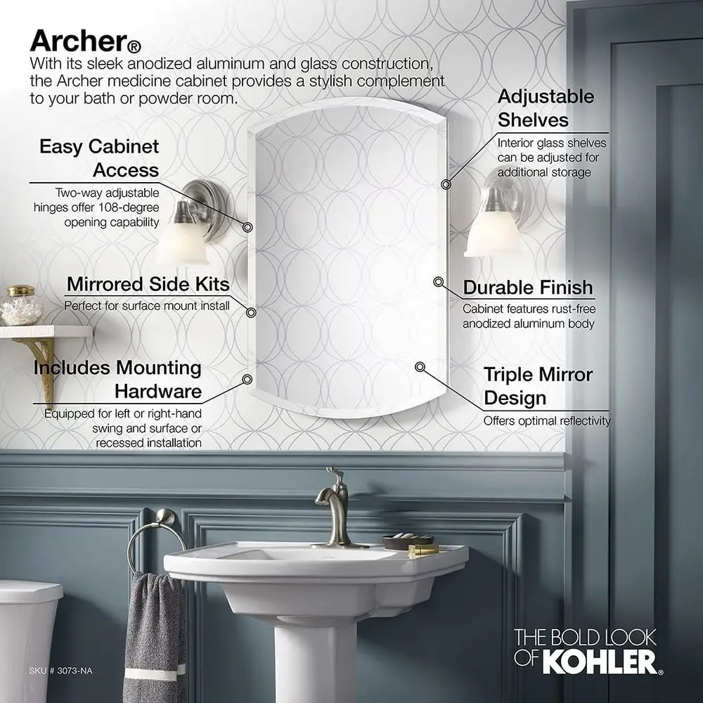 3073NA Archer 20 W x 31 H Alum - Bathroom Cabinet Mirror recension och pris