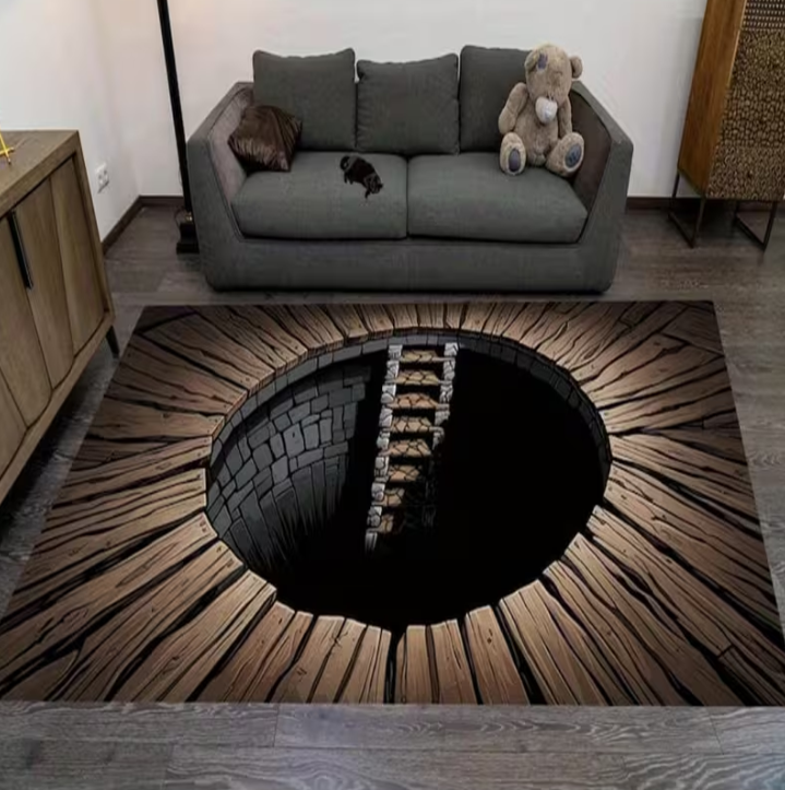 3D Carpet Illusion Design with - Home Goods Bathroom Decor recension och pris