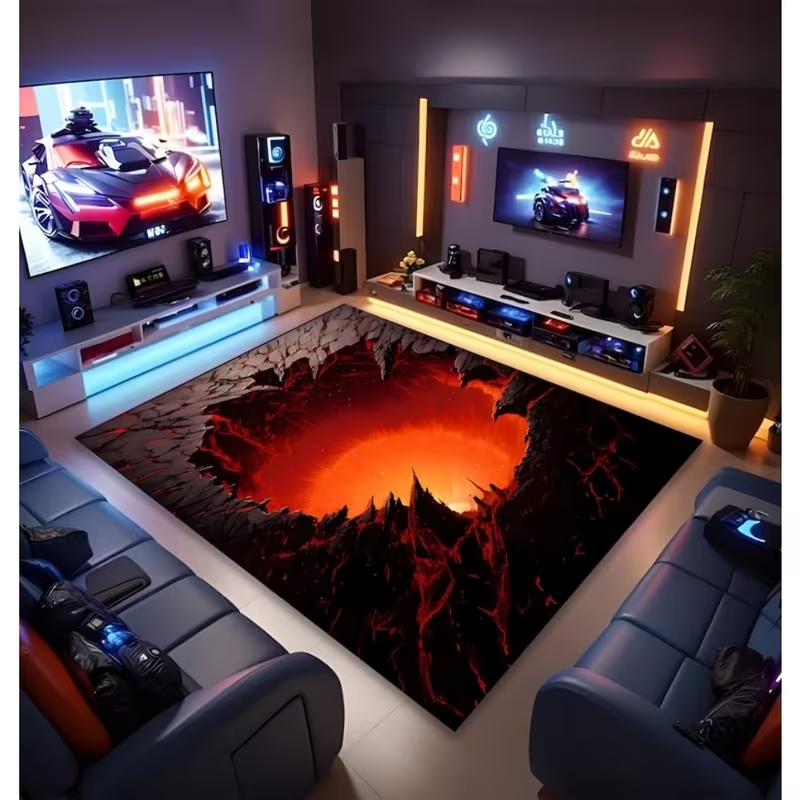 3D Carpet Illusion Design with - Home Goods Bathroom Decor recension och pris