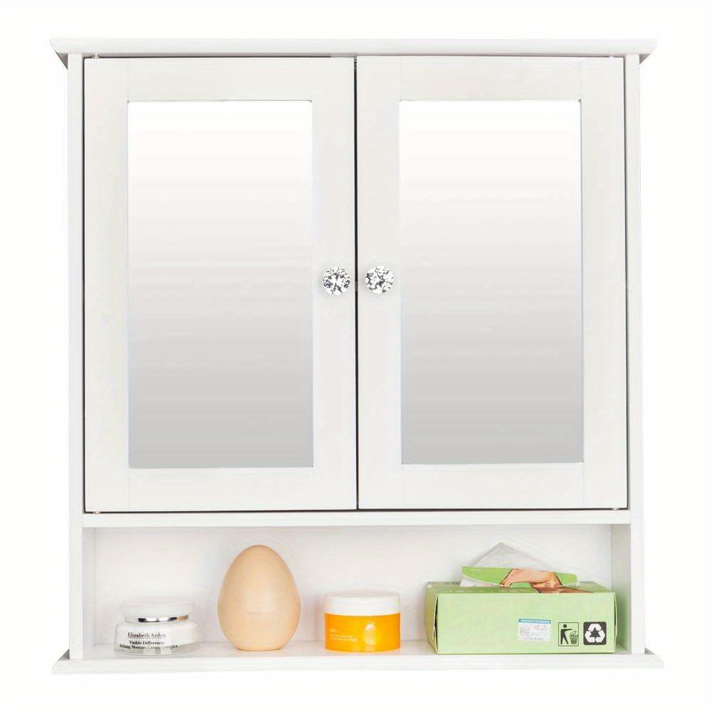 Modern White Metal Wall-Mounte - Bathroom Cabinet Mirror recension och pris