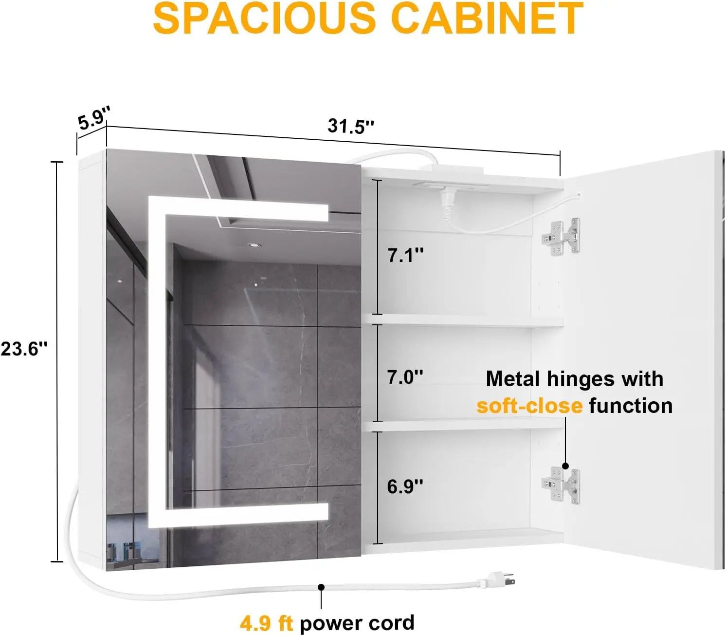Bathroom Medicine Cabinet with - Bathroom Cabinet Mirror recension och pris