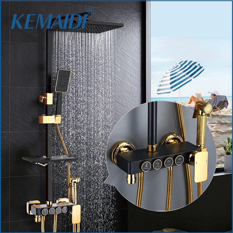 KEMAIDI Black Gold Shower Fauc - Home Bathroom Taps recension och pris