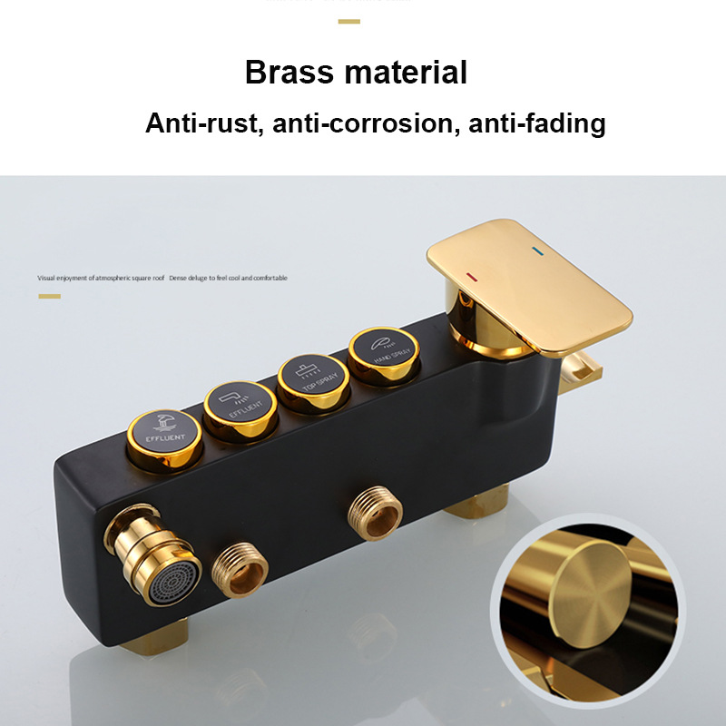 KEMAIDI Black Gold Shower Fauc - Home Bathroom Taps recension och pris