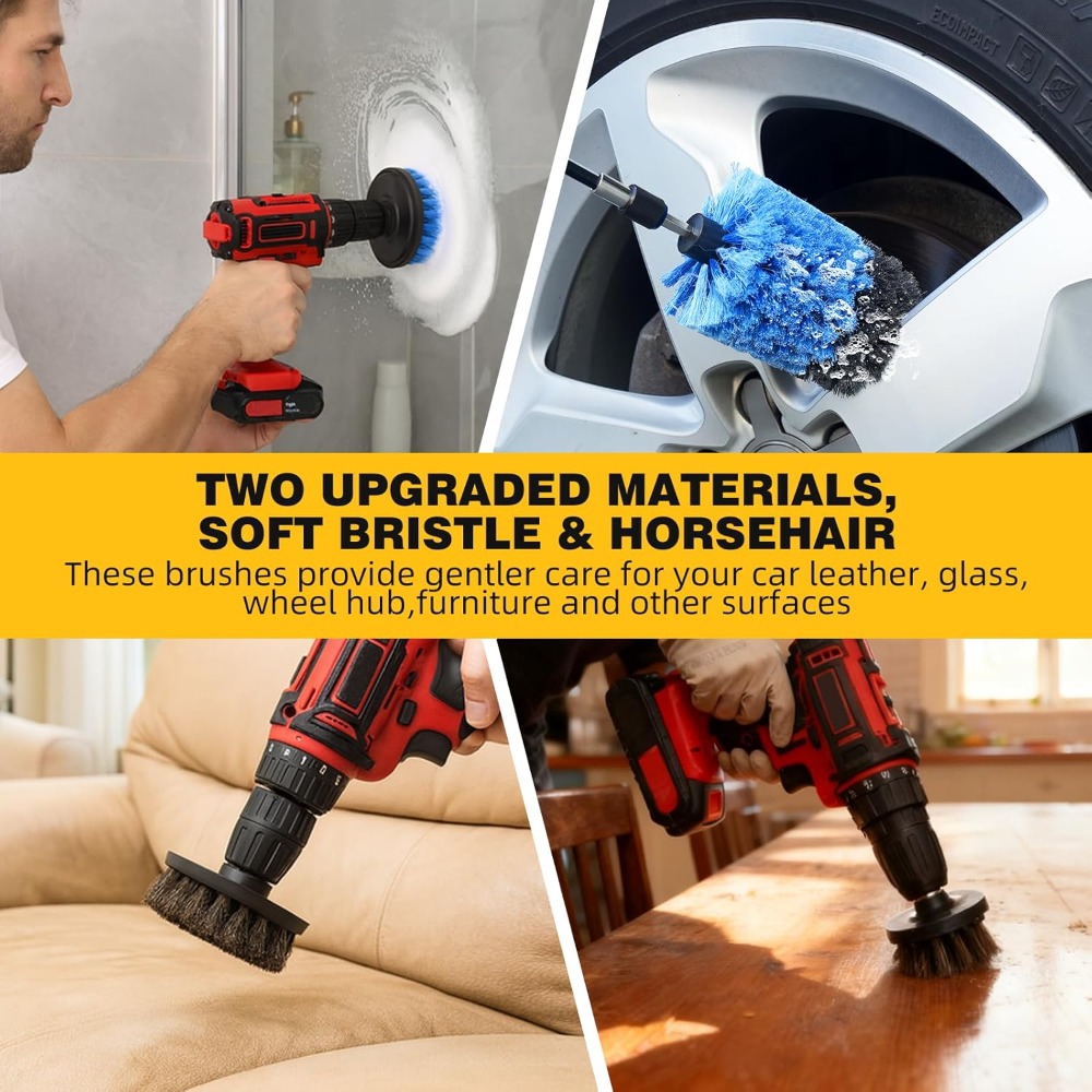 9 Pcs Drill Brush Attachments  - Home Bathroom Cleaning Kit recension och pris