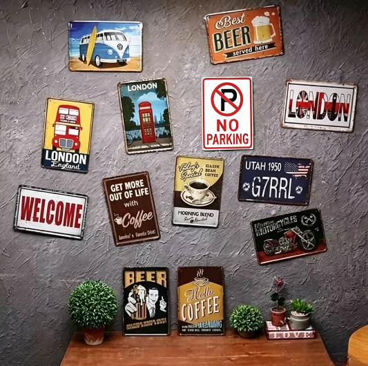 1pc 2D Flat Tin Sign 8x12inch  - Home Bathroom Quotes recension och pris