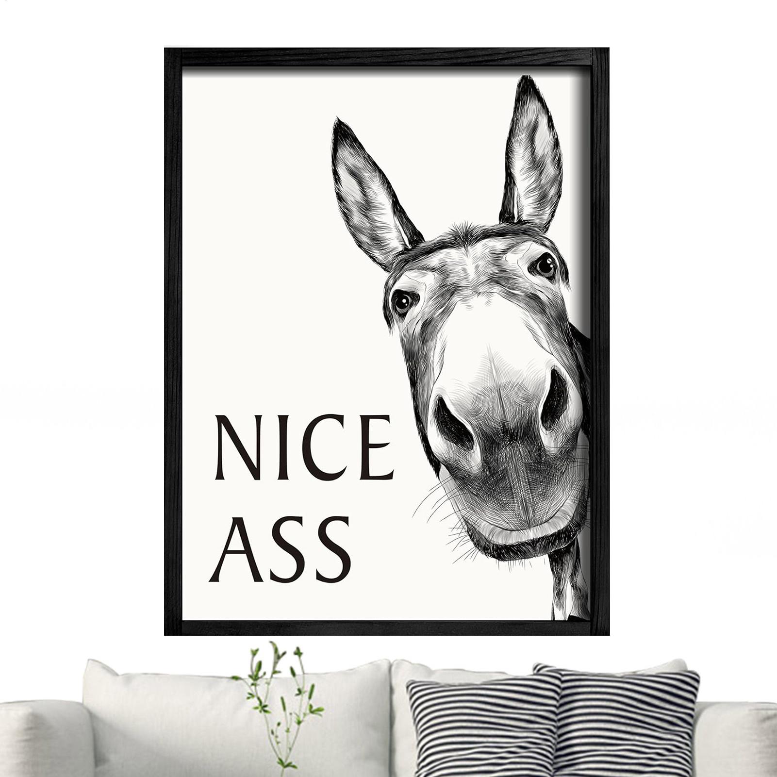 Abstract Funny Animals Donkeys - Home Bathroom Quotes recension och pris