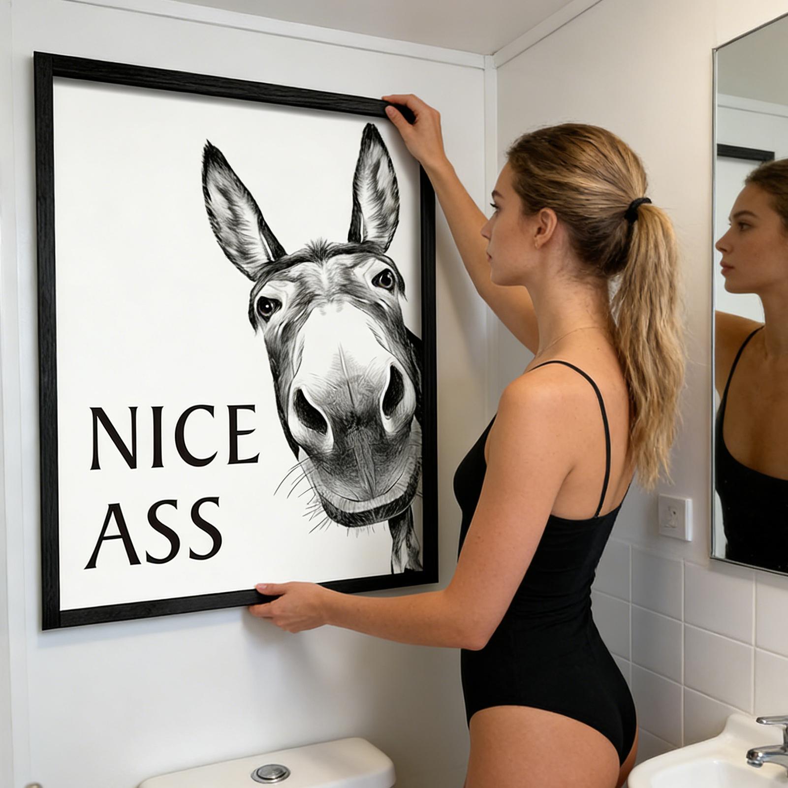 Abstract Funny Animals Donkeys - Home Bathroom Quotes recension och pris