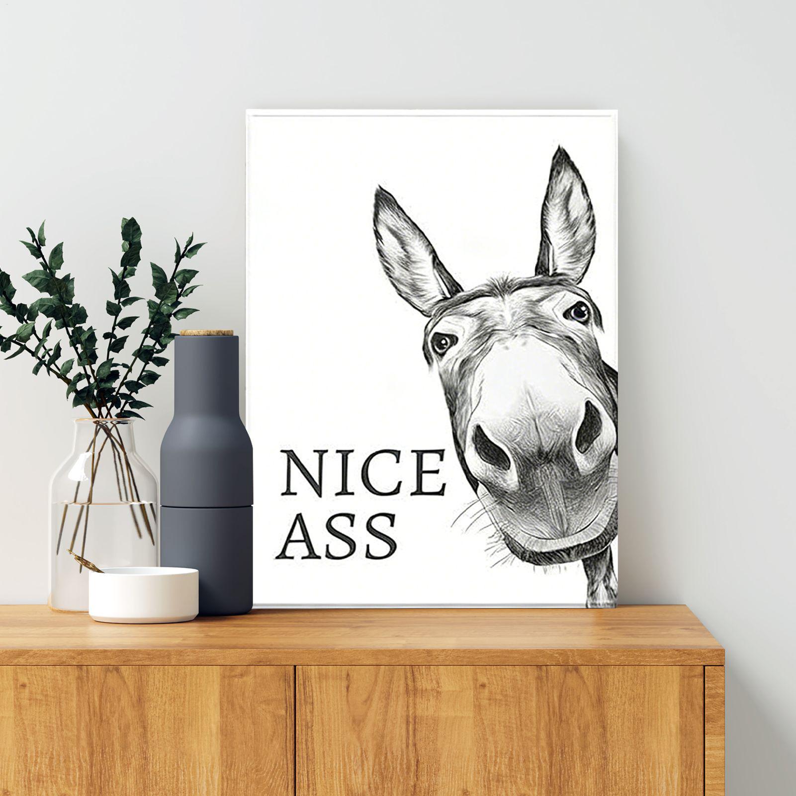 Abstract Funny Animals Donkeys - Home Bathroom Quotes recension och pris