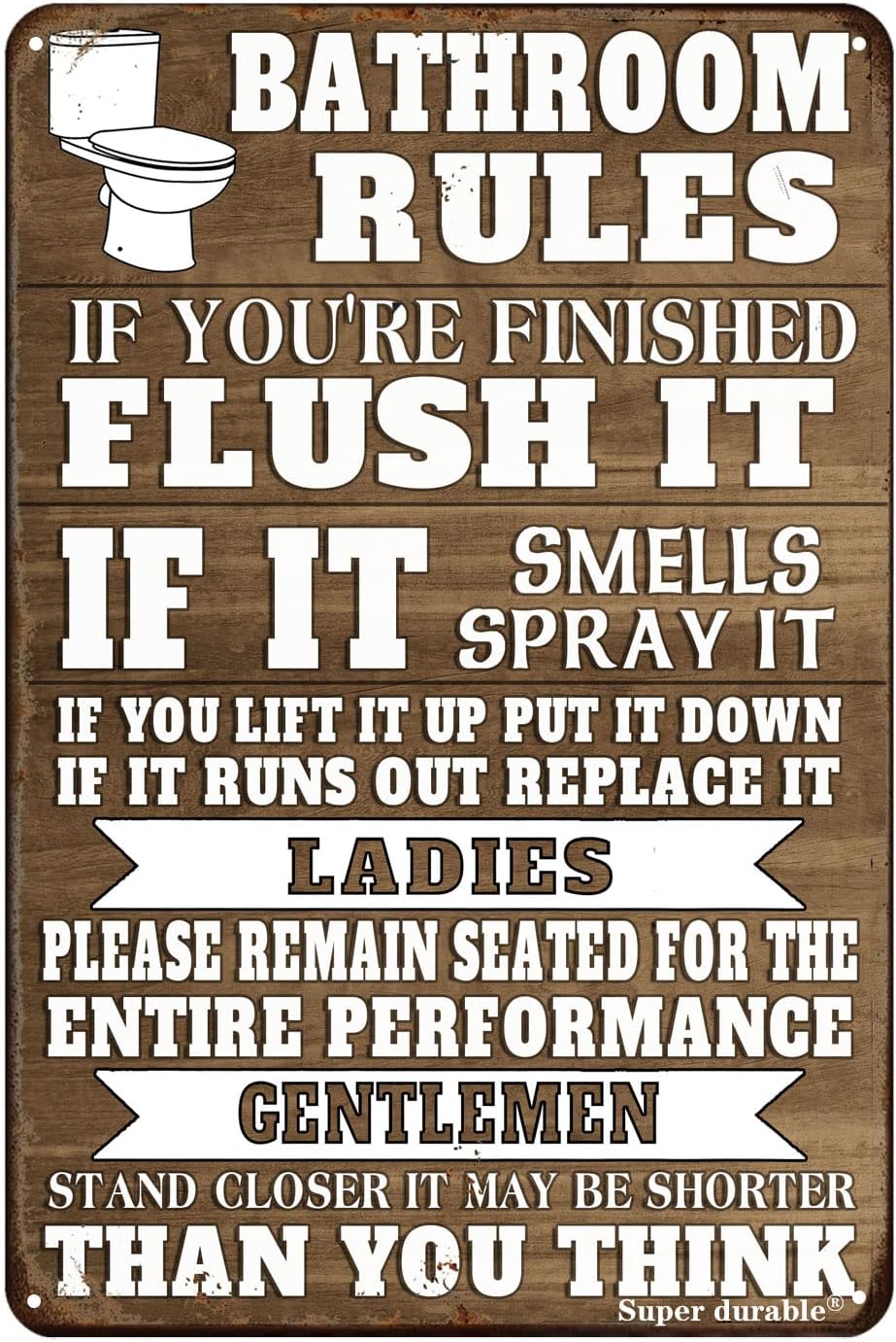 Funny Bathroom Rules Metal Tin - Home Bathroom Quotes recension och pris