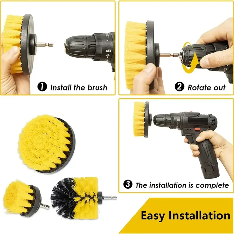 3 pcs/set drill brush set powe - Home Bathroom Cleaning Kit recension och pris