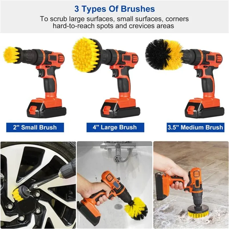 3 pcs/set drill brush set powe - Home Bathroom Cleaning Kit recension och pris