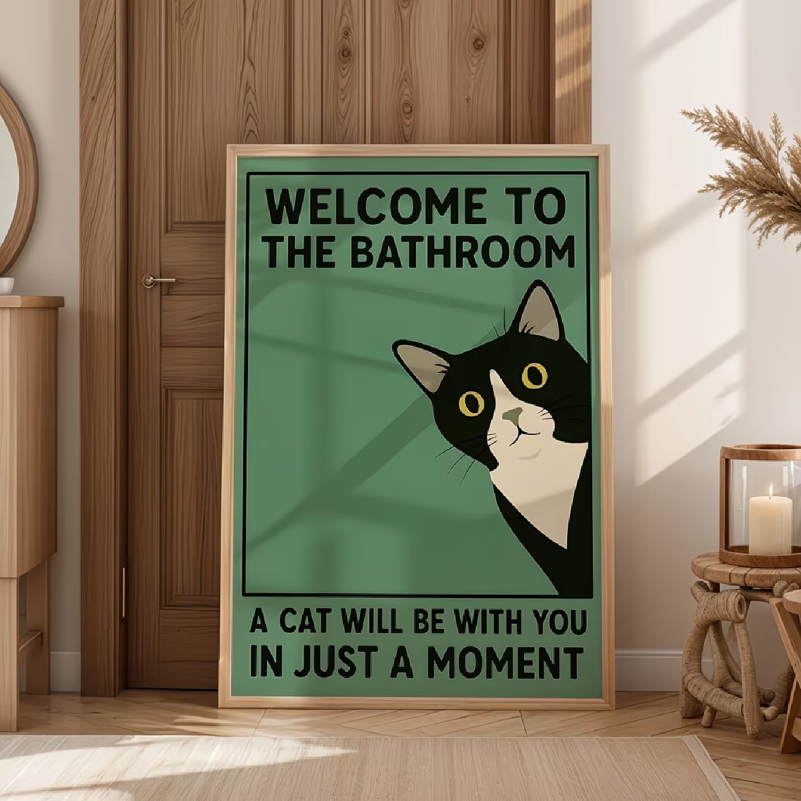 Modern Green Welcome To The Ba - Home Bathroom Quotes recension och pris
