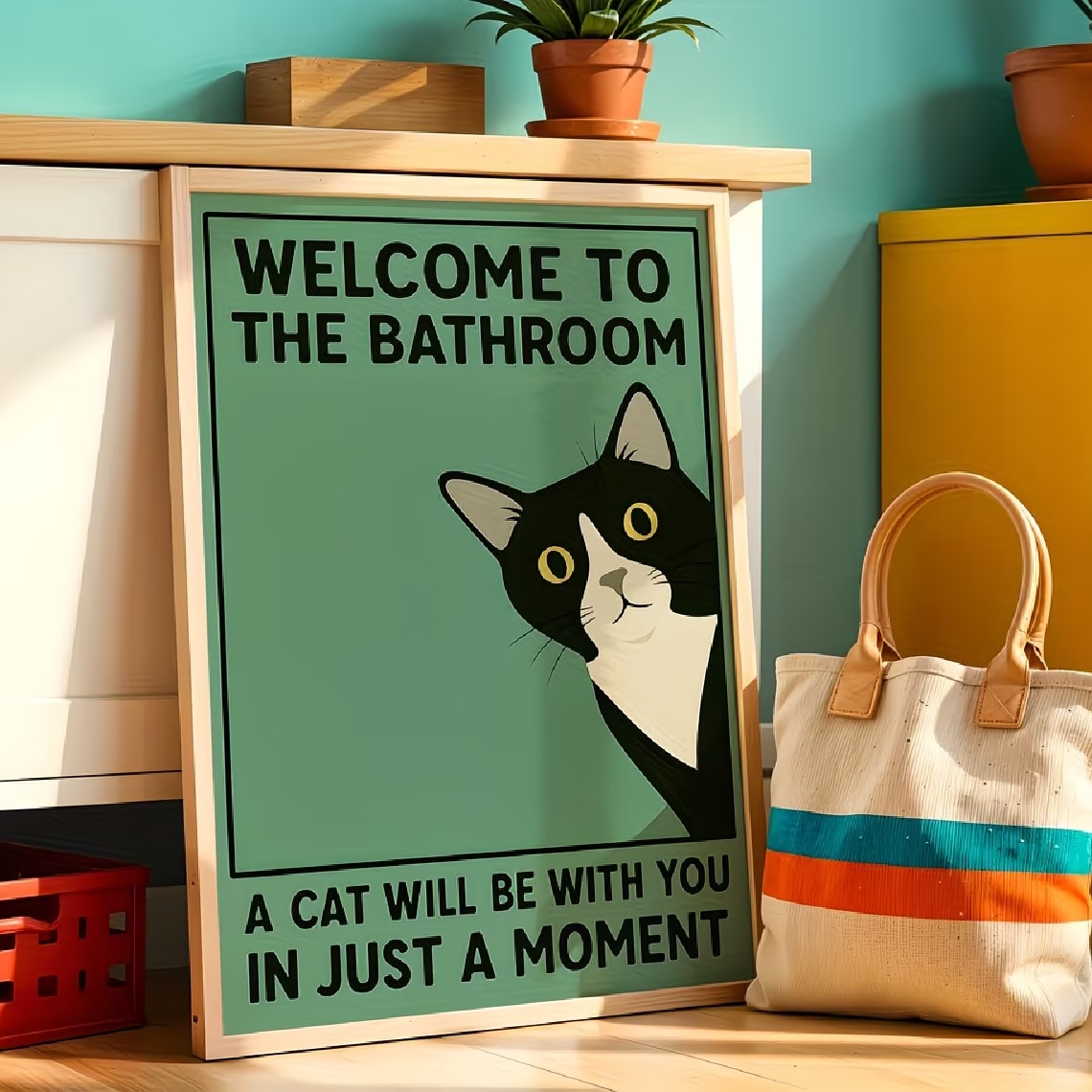 Modern Green Welcome To The Ba - Home Bathroom Quotes recension och pris