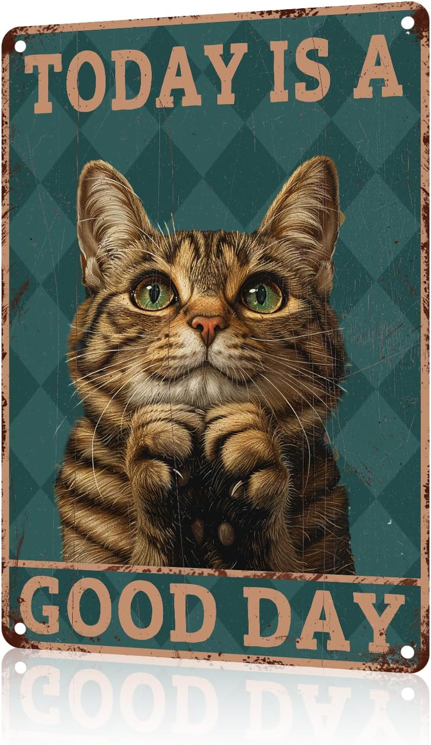 Cat Metal Tin Sign Home  Life  - Home Goods Bathroom Decor recension och pris