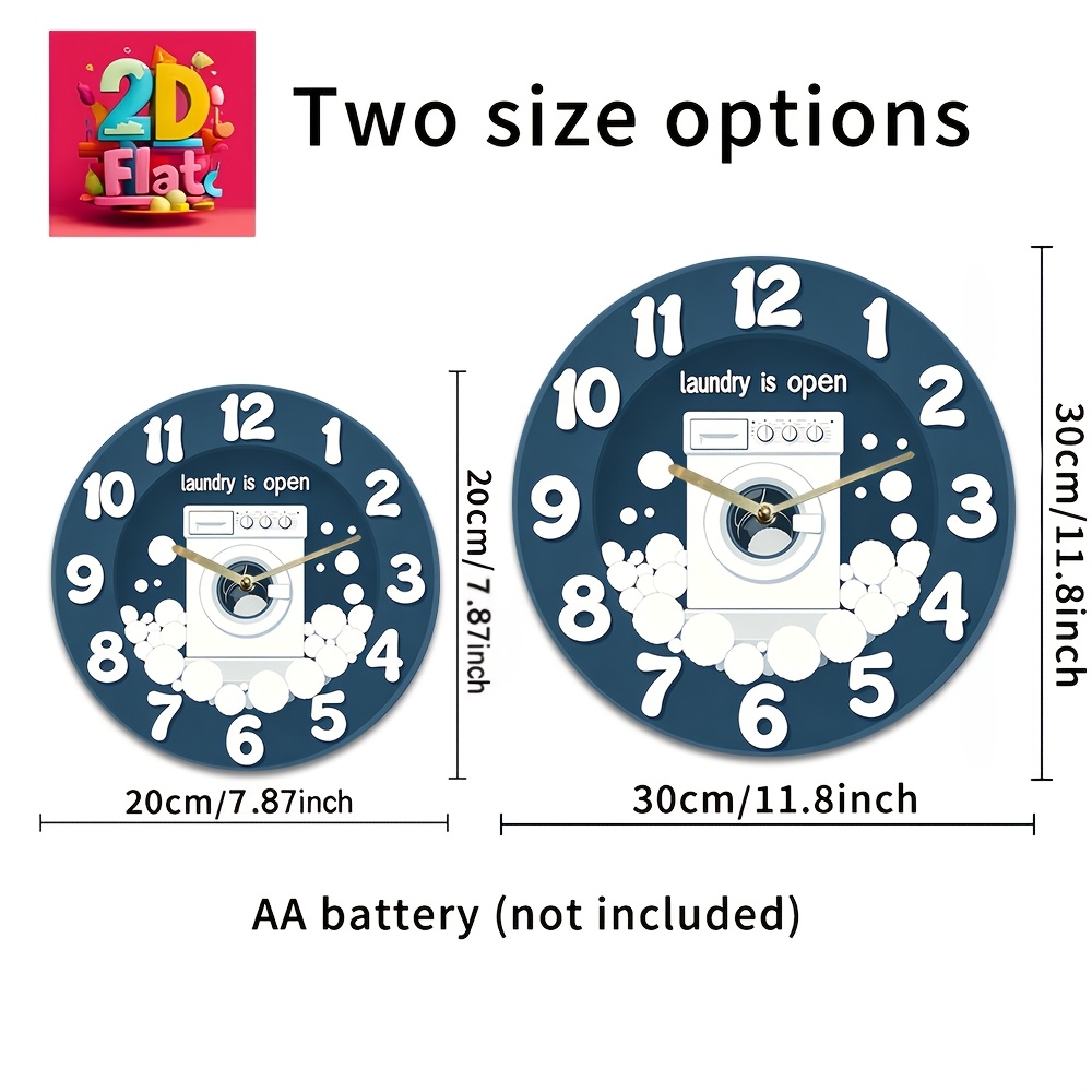 1pc Noiseless Hanging Clock, w - Home In Bathroom recension och pris