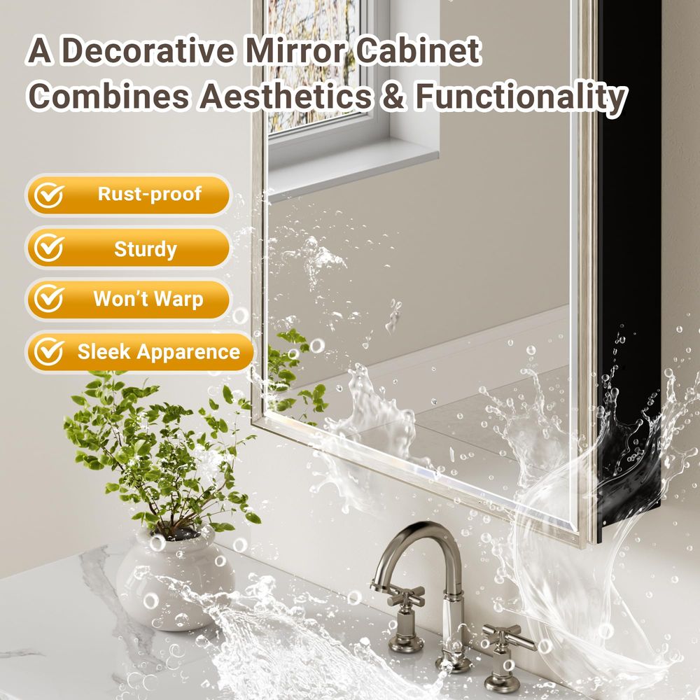 Surface or Recessed Medicine C - Bathroom Cabinet Mirror recension och pris