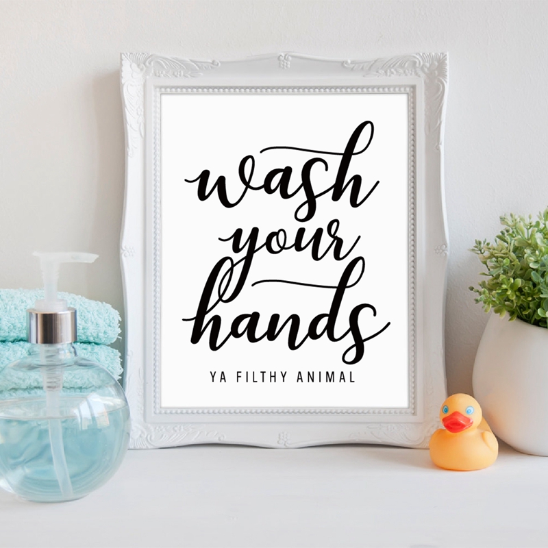 Wash Your Hands You Filthy Ani - Home Bathroom Quotes recension och pris