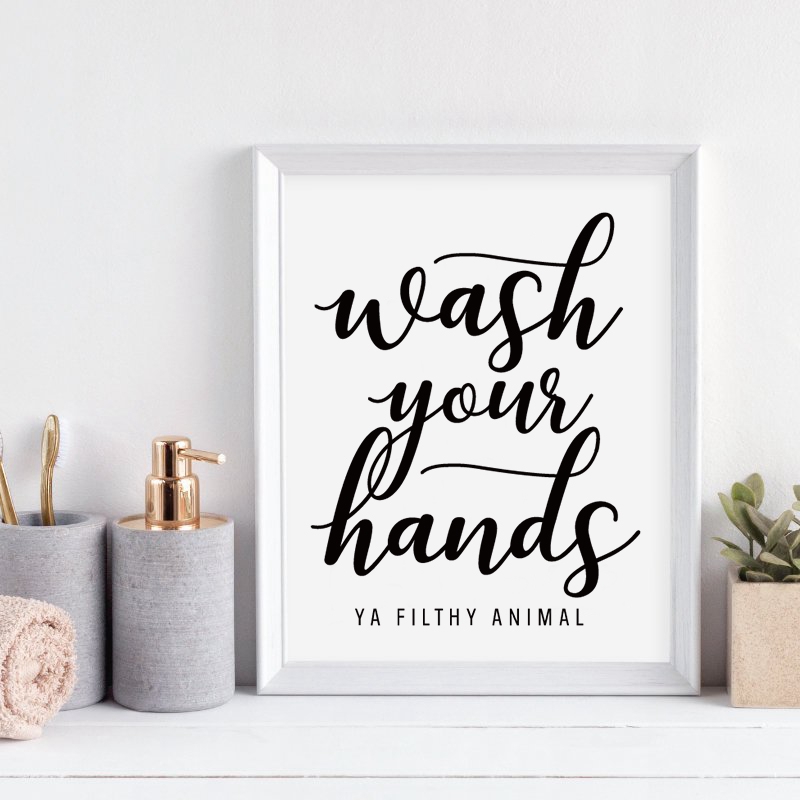 Wash Your Hands You Filthy Ani - Home Bathroom Quotes recension och pris