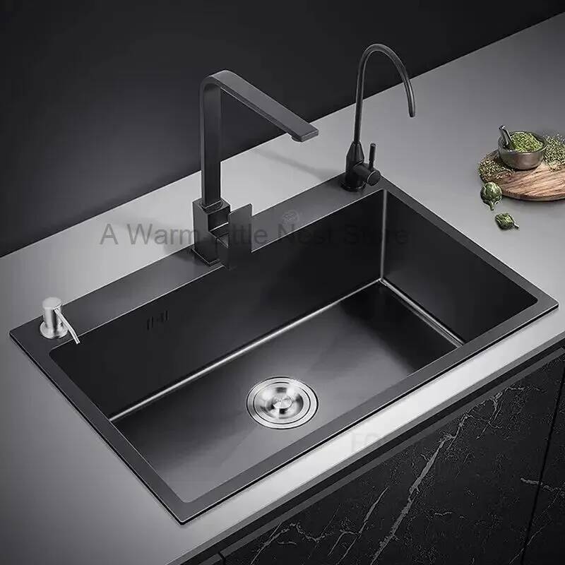 Black Nano Kitchen Sinks Bathr - Home One Bathroom Accessories recension och pris