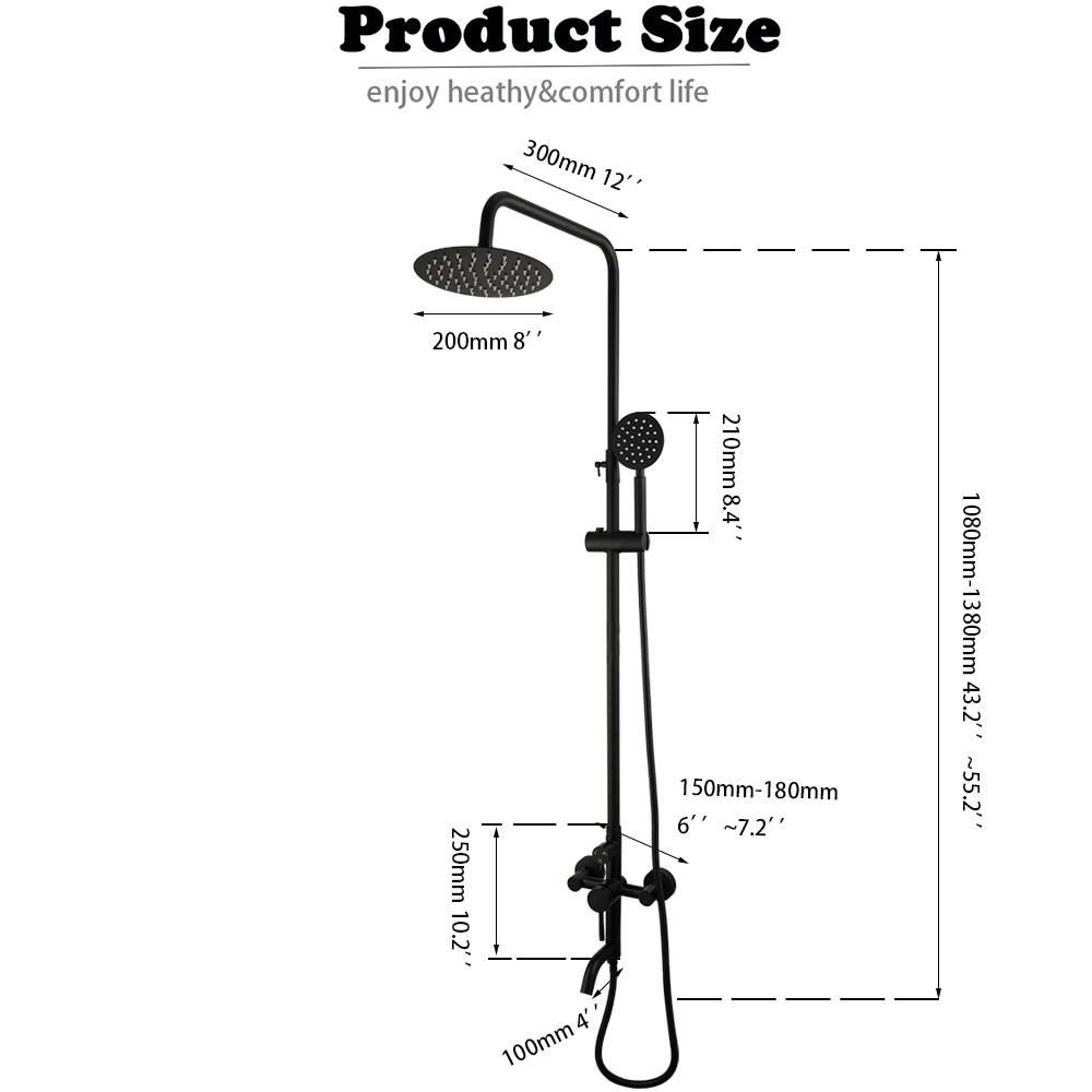 KEMAIDI Shower faucet Set Matt - Home Bathroom Taps recension och pris