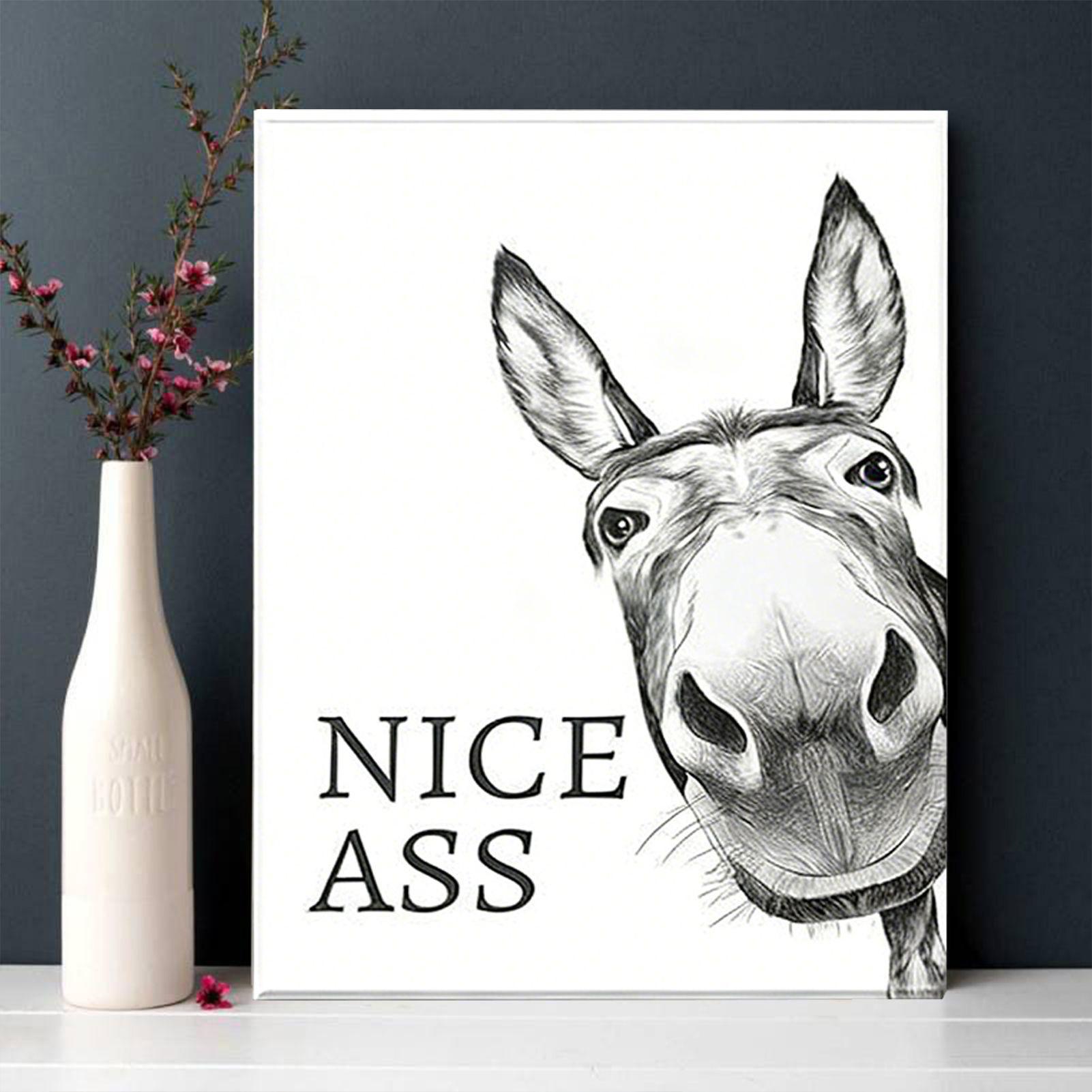 Abstract Funny Animals Donkeys - Home Bathroom Quotes recension och pris