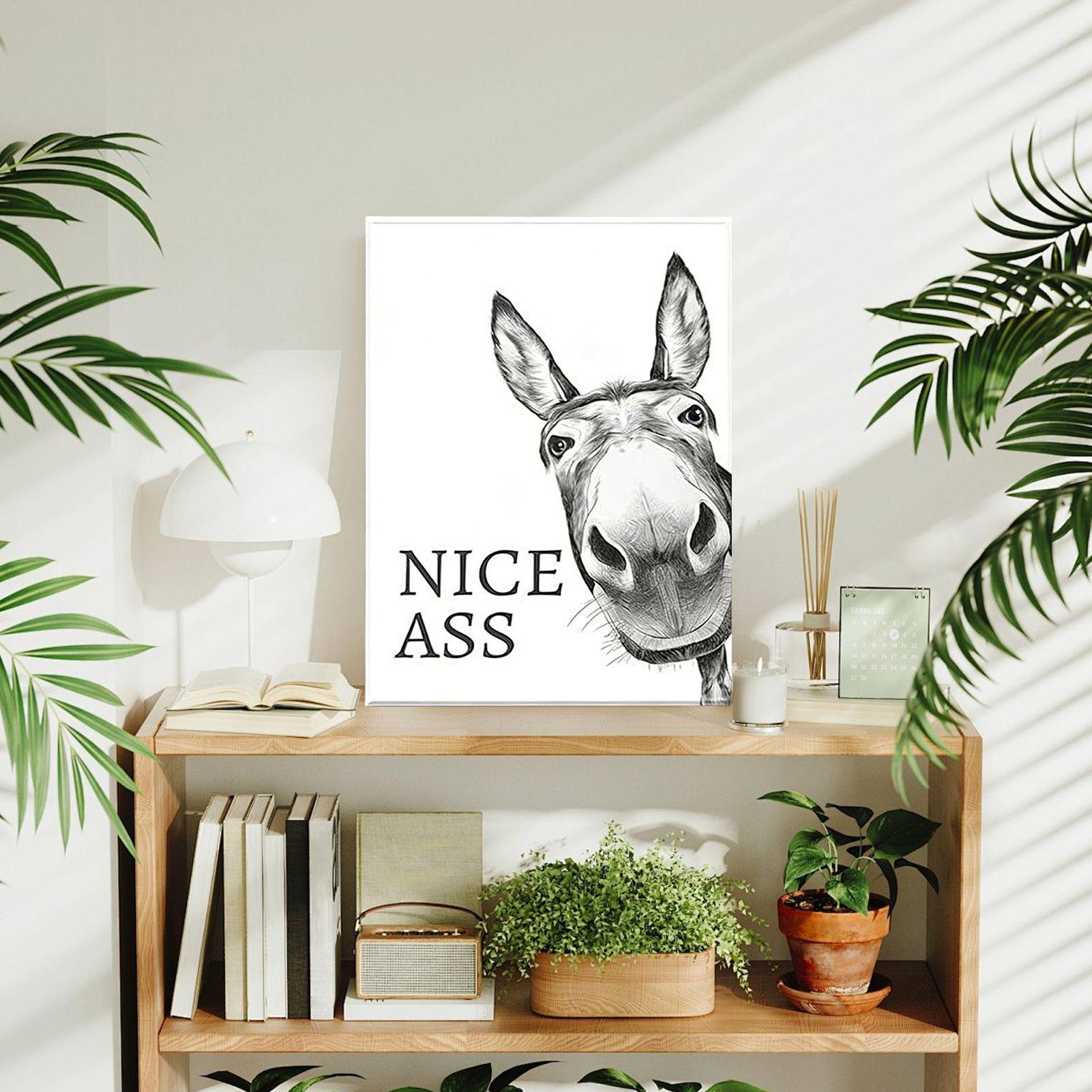 Abstract Funny Animals Donkeys - Home Bathroom Quotes recension och pris